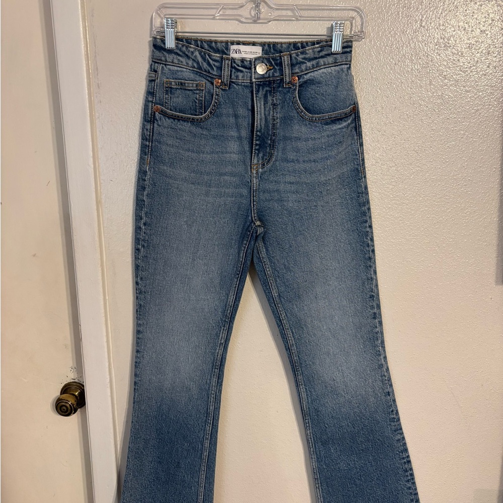 Zara Blue Flare Women's Jeans - Picture 6 of 6